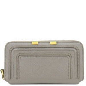 Chloe Marcie long wallet gray grained calfskin round zip